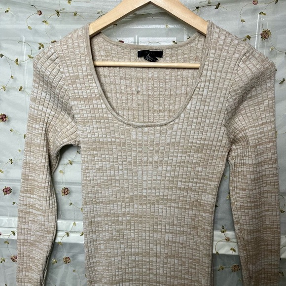 Ribbed Large Tan Sweater Dress - Picture 1 of 5